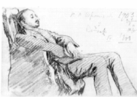 Николай Николаевич Врангель. Рисунок А.Н.Бенуа. Карандаш. 1903—1908 гг.