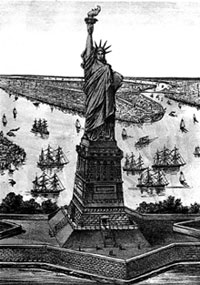 Статуя Свободы, расположенная на о. Свободы в гавани Нью-Йорка. Ф.Бартольди