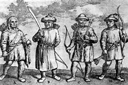 Представители сибирских народов. Гравюра. 1692 г.