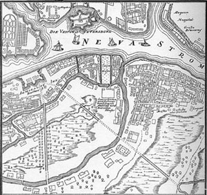План Санкт-Петербурга. 1718 г.