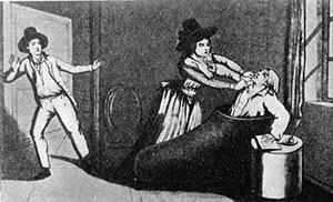 Убийство Марата 13 июля 1793 г. Рисунок того времени, не вполне соответствующий происшедшему