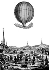 Первая демонстрация и полет шара братьев Монгольфье. 1783 г.