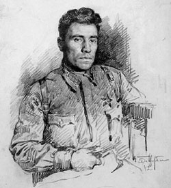 Б.В. Щербаков. Старший лейтенант В.О. Комаров. 1942 г.
