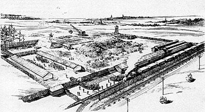 Фабрика смерти Треблинка. Рисунок одного из выживших узников