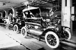Сборка на конвейере знаменитого «Ford-T»