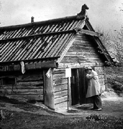 Срубное жилище славян. Реконструкция. Этнографический&nbsp;музей Перемышля Хмельницкого