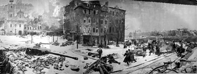 Освобождение Будапешта советскими войсками в 1945&nbsp;г. В соавторстве с В.М.Сибирским. 1976—1977&nbsp;гг. 6,5x30 м. Собственность Министерства обороны РФ