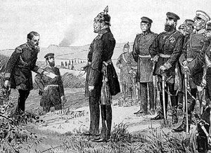 Прусский король принимает письмо о капитуляции Наполеона III 1 сентября 1870 г.