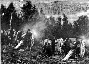 Батарея французской полевой артиллерии в бою 13 сентября 1914 г.