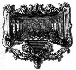 Бал-маскарад. Гравюра по рисунку И.Э.Гриммеля. 1744 г.