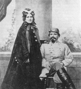 Бригадный генерал Дж.Х.Морган с женой. 1862 г. Убит два года спустя