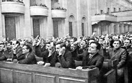 Делегаты XX съезда КПСС. Через несколько часов они узнают правду о культе личности. 1956&nbsp;г.