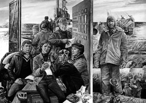 Сибирские нефтяники. Художник М.М.Омбыш-Кузнецов. 1980&nbsp;г.