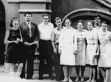 А.А.Зимин (третий слева) со своими учениками. 14 июня 1972&nbsp;г.