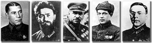 Б.М.Шапошников, Я.Б.Гамарник, В.К.Блюхер, А.И.Корк, В.М.Примаков