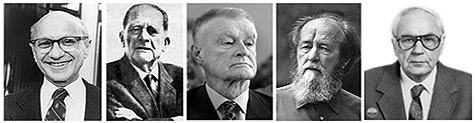М.Фридман, К.Шмитт, Зб.Бжезинский, А.И.Солженицын, И.Р.Шафаревич