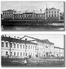 Вологда. Духовная семинария (вверху). Существовала с 1730&nbsp;г. Духовное училище (внизу). Существовало с 1808&nbsp;г. Фото начала XX&nbsp;в.